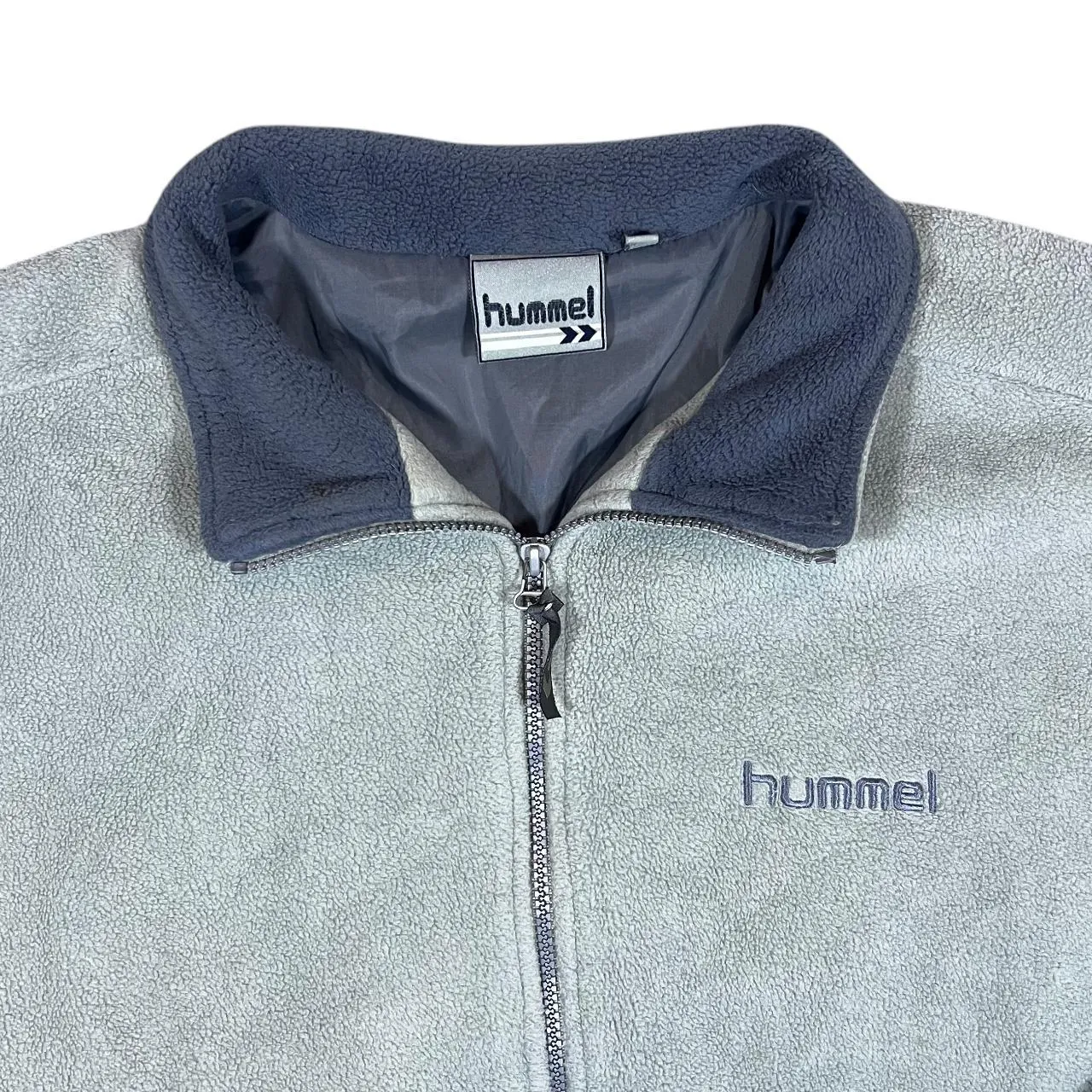 Vintage HUMMEL Classic Embroidered Mini Logo Zip Fleece Sweatshirt Jacket
