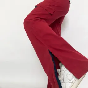 Vintage Red Nylon Cargo Pants