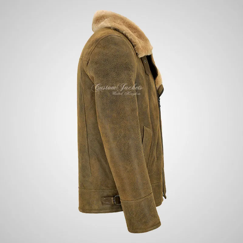 WINGMAN Shearling Sheepskin Pilot Jacket For Mens