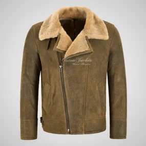WINGMAN Shearling Sheepskin Pilot Jacket For Mens