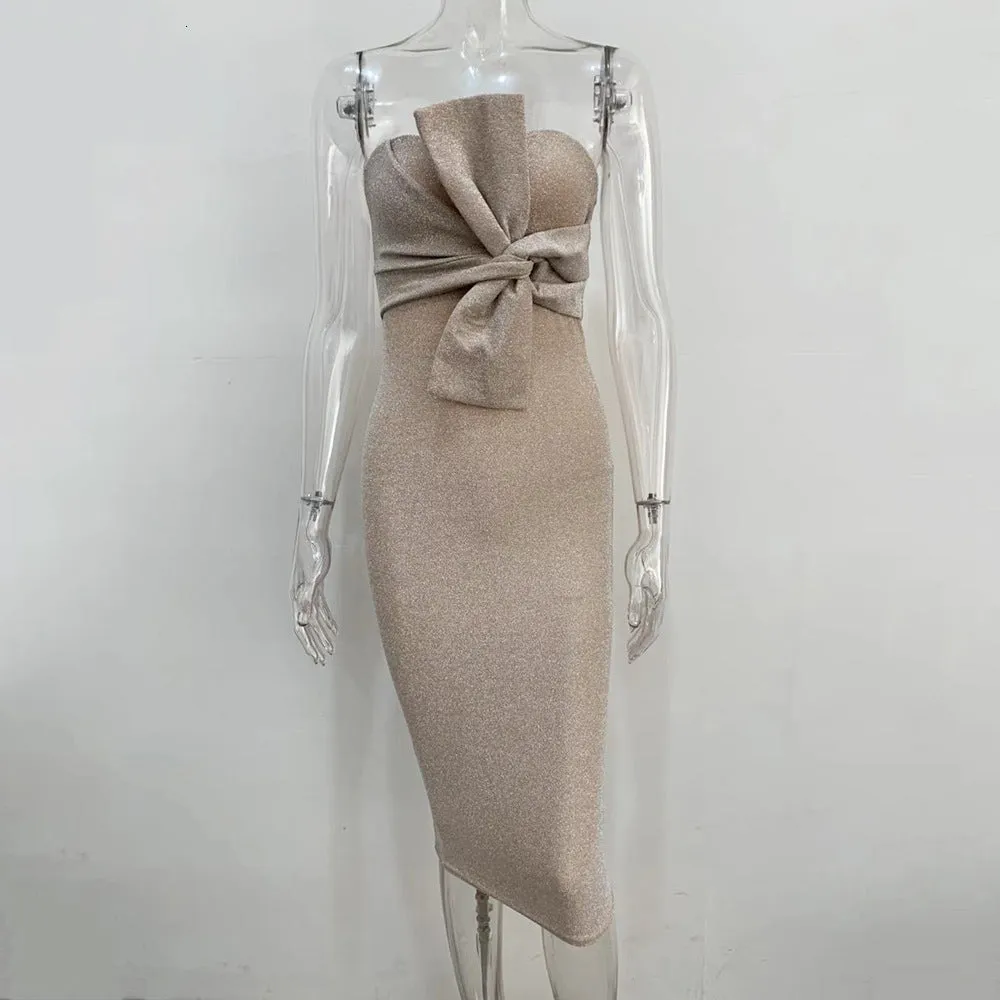 Women's Autumn Sheath Off-Shoulder Midi A-Line Dress
