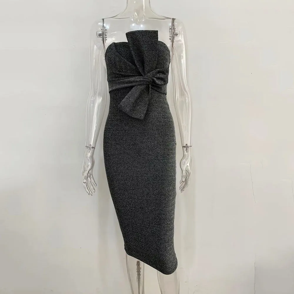 Women's Autumn Sheath Off-Shoulder Midi A-Line Dress