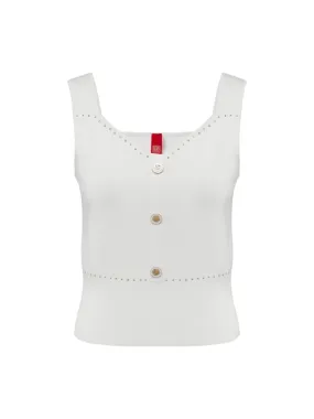 YAYING High Waist Straight Wide V-neck Vest
