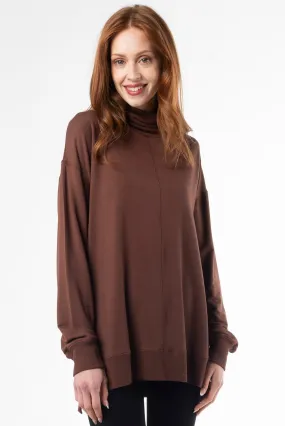 Zia Turtleneck Bamboo Top - Cocoa